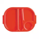 Olympia Kristallon Small Polycarbonate Compartment Food Trays Red 321mm