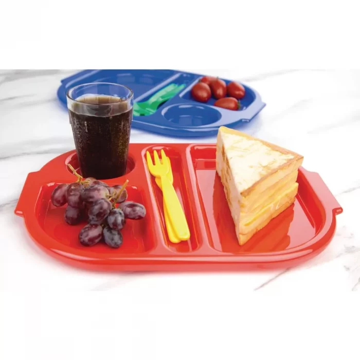 Olympia Kristallon Small Polycarbonate Compartment Food Trays Red 321mm - Image 4