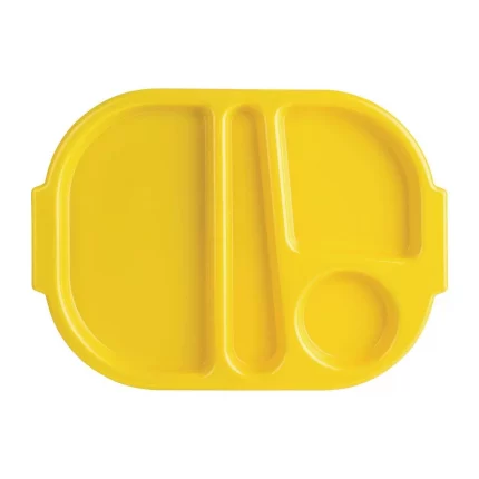 Olympia Kristallon Small Polycarbonate Compartment Food Trays Yellow 321mm