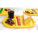 Olympia Kristallon Small Polycarbonate Compartment Food Trays Yellow 321mm - Image 4