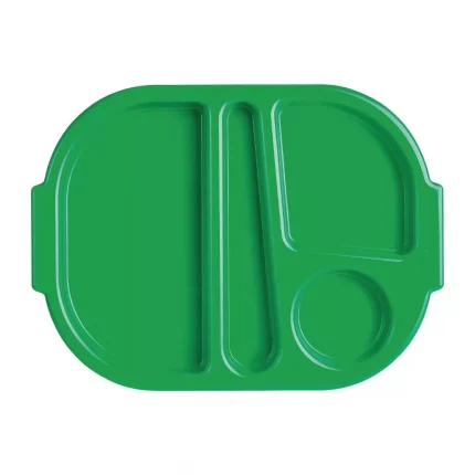 Olympia Kristallon Large Polycarbonate Compartment Food Trays Green 374mm