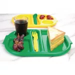 Olympia Kristallon Small Polycarbonate Compartment Food Trays Green 321mm - Image 4