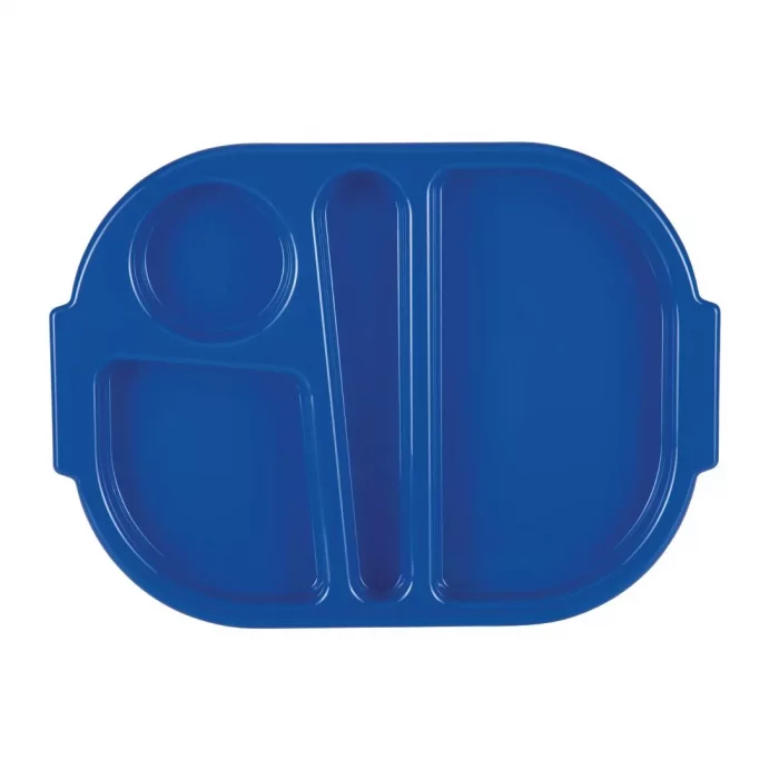 Olympia Kristallon Small Polycarbonate Compartment Food Trays Blue 321mm - Image 3