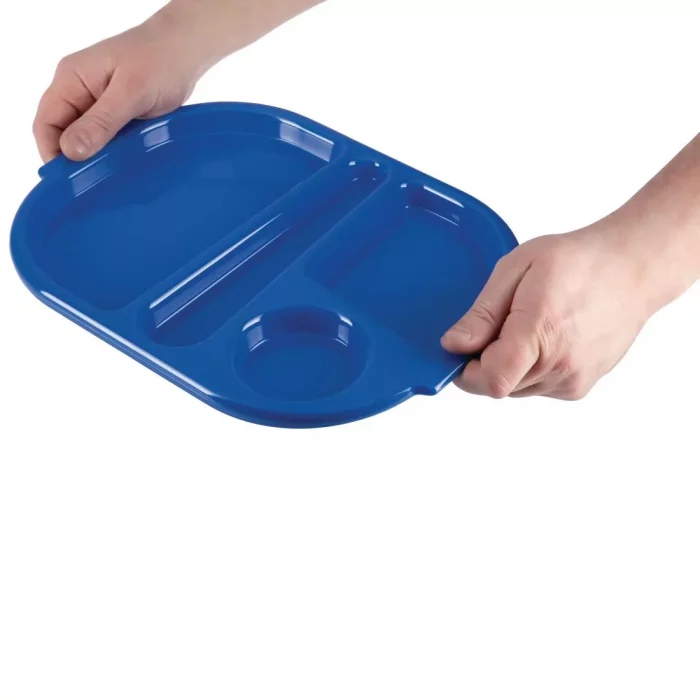Olympia Kristallon Small Polycarbonate Compartment Food Trays Blue 321mm - Image 6