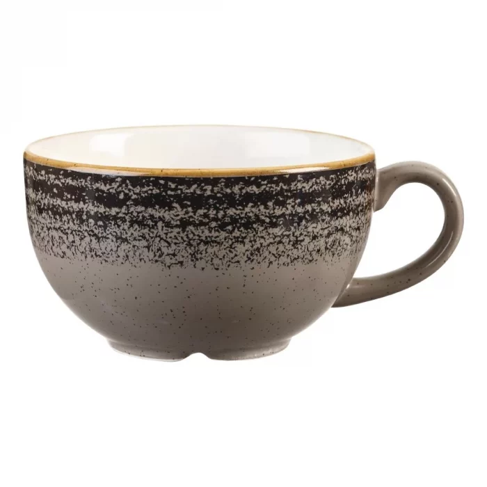 Churchill Studio Prints Homespun Charcoal Black Cappuccino Cup 227ml 8oz - Image 1