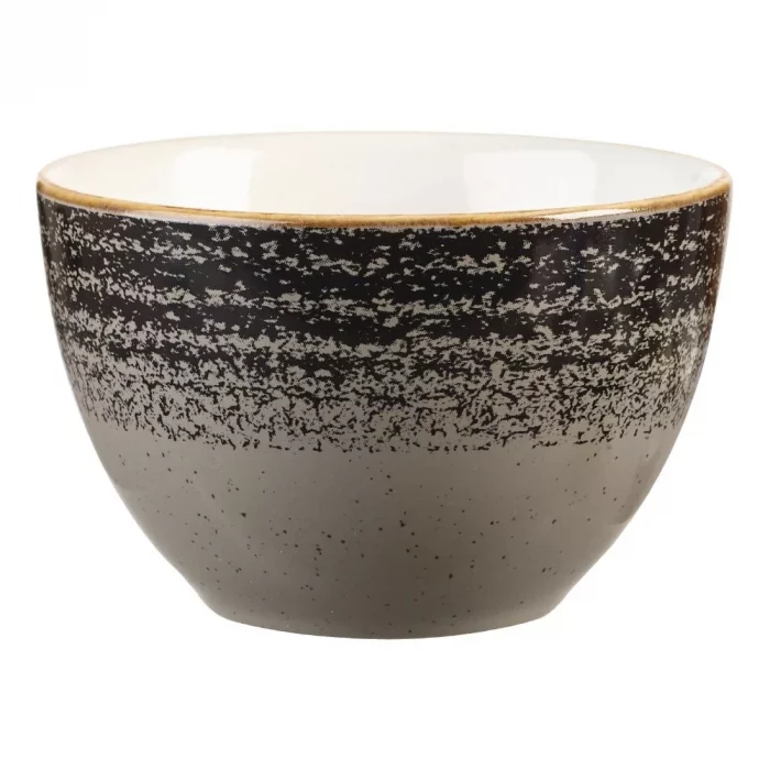 Churchill Studio Prints Homespun Charcoal Black Sugar Bowl 227ml 8oz - Image 1