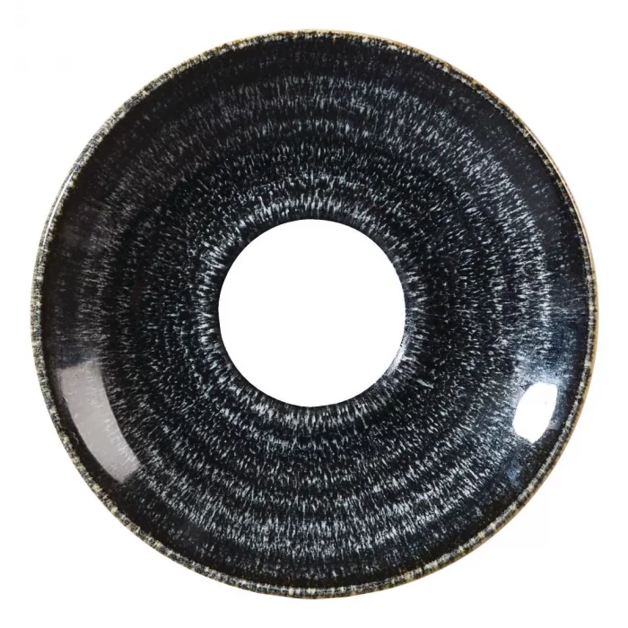 Churchill Studio Prints Homespun Charcoal Black Cappuccino Saucer 156mm - Image 1