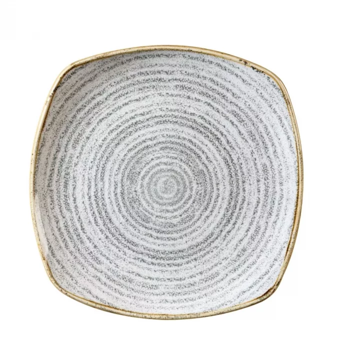 Churchill Studio Prints Homespun Charcoal Grey Square Plate 252mm - Image 1