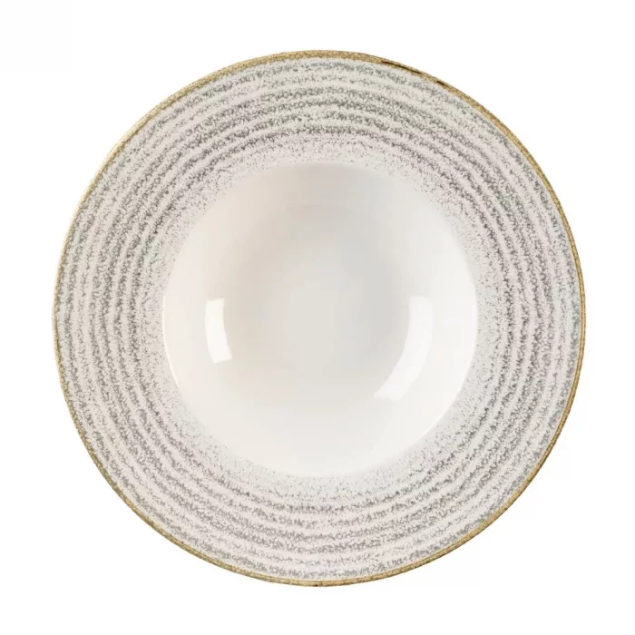 Churchill Studio Prints Homespun Stone Grey Wide Rim Bowl 280mm (Pack of 12) - Image 1