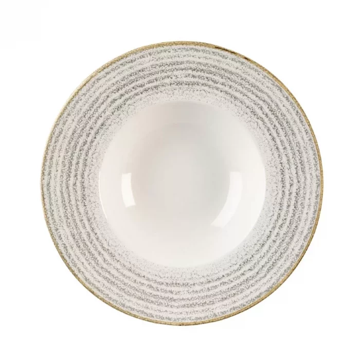 Churchill Studio Prints Homespun Stone Grey Wide Rim Bowl 240mm (Pack of 12) - Image 1