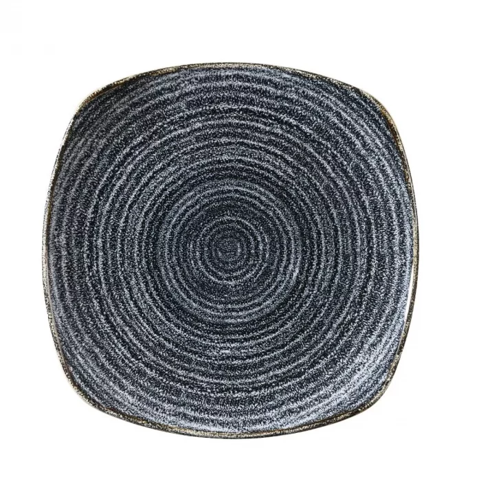 Churchill Studio Prints Homespun Charcoal Black Square Plate 252mm - Image 1