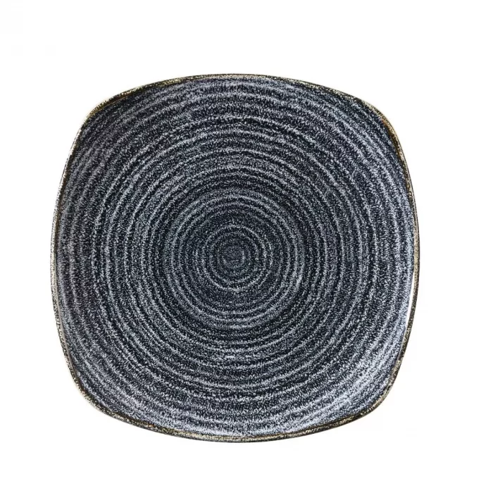 Churchill Studio Prints Homespun Charcoal Black Square Plate 215mm - Image 1