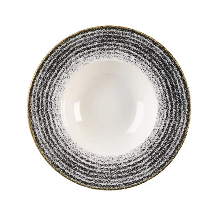 Churchill Studio Prints Homespun Charcoal Black Wide Rim Bowl 280mm - Image 1