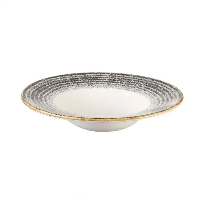 Churchill Studio Prints Homespun Charcoal Black Wide Rim Bowl 280mm - Image 2