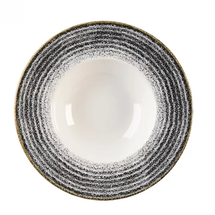 Churchill Studio Prints Homespun Charcoal Black Wide Rim Bowl 240mm - Image 1