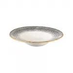 Churchill Studio Prints Homespun Charcoal Black Wide Rim Bowl 240mm - Image 2