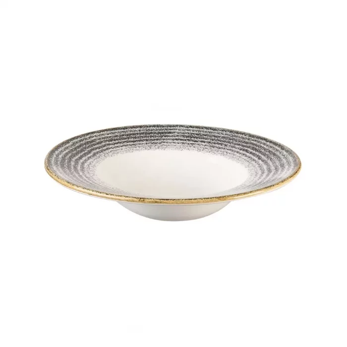 Churchill Studio Prints Homespun Charcoal Black Wide Rim Bowl 240mm - Image 2