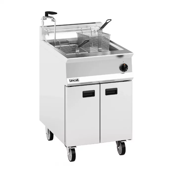 Lincat Opus 800 Single Tank Twin Basket Free Standing Natural Gas Filtration Fryer OG8107/OP - Image 1