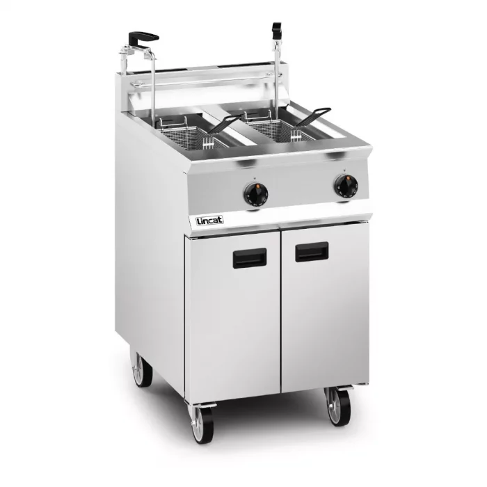 Lincat Opus 800 Twin Tank Twin Basket Free Standing Propane Gas Dual Filtration Fryer OG8111/OP2 - Image 1
