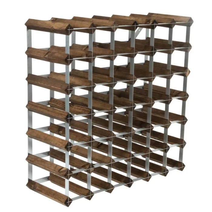 Wine Rack Dark Wood 42 Bottle - Image 2