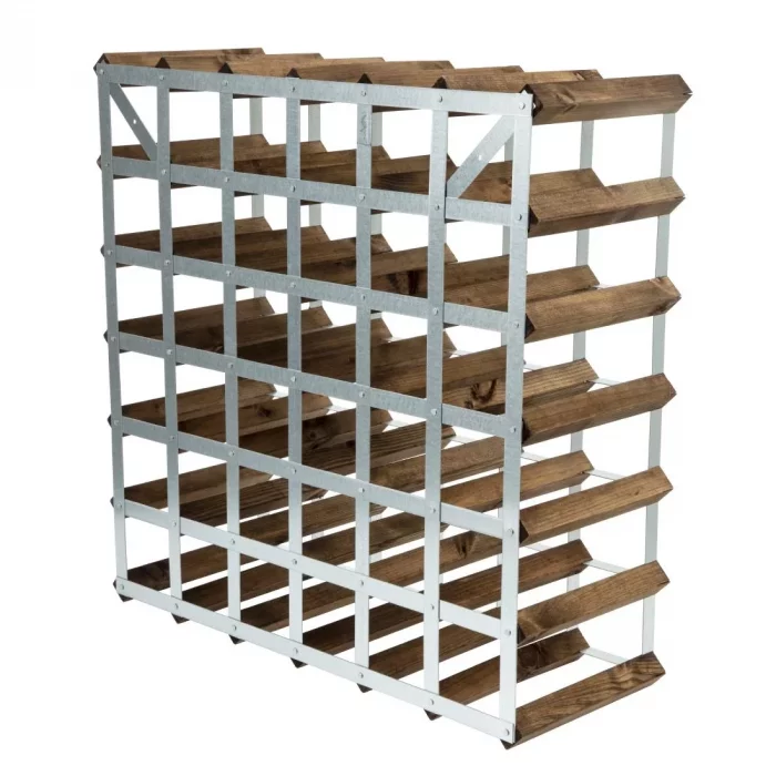 Wine Rack Dark Wood 42 Bottle - Image 4