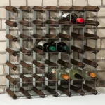 Wine Rack Dark Wood 42 Bottle - Image 7