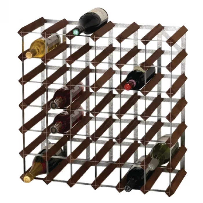 Wine Rack Dark Wood 42 Bottle - Image 1