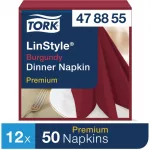 Tork Premium Linstyle Dinner Napkin Burgundy 40x40cm 1/4 Fold (Pack of 600) - Image 2