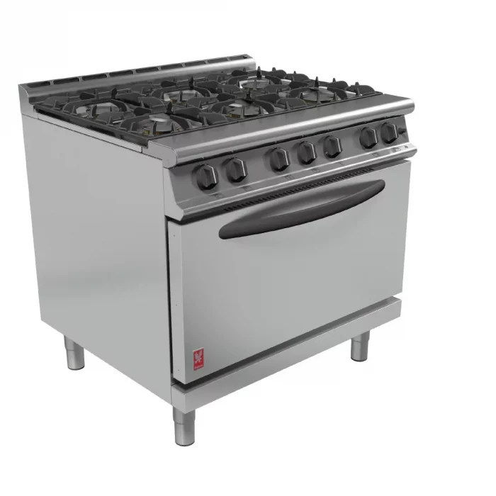 Falcon 6 Burner Dominator Plus Oven Range G3101D Propane Gas with Feet - Image 1