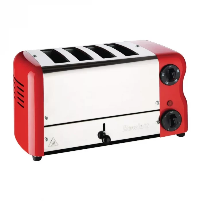 Rowlett Esprit 4 Slot Toaster Traffic Red w/2x Additional Elements & Sandwich Cage - Image 1