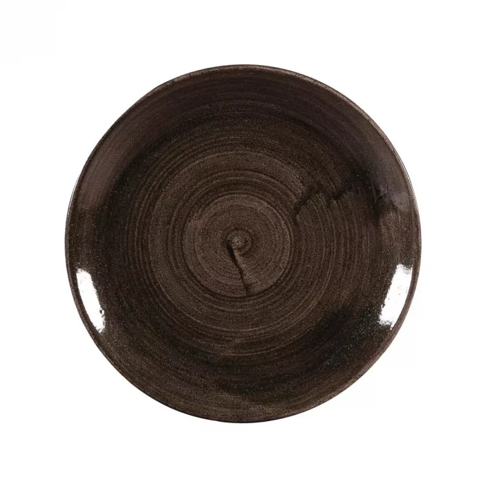 Churchill Stonecast Patina Coupe Plates Black 288mm (Pack of 12) - Image 1