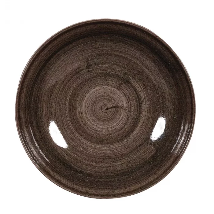 Churchill Stonecast Patina Coupe Plates Black 217mm (Pack of 12) - Image 1