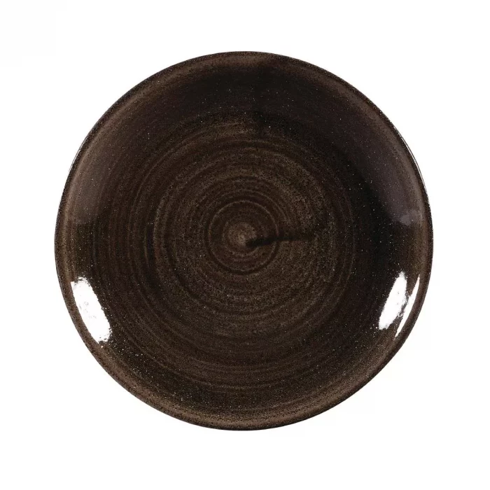 Churchill Stonecast Patina Coupe Plates Black 165mm (Pack of 12) - Image 1