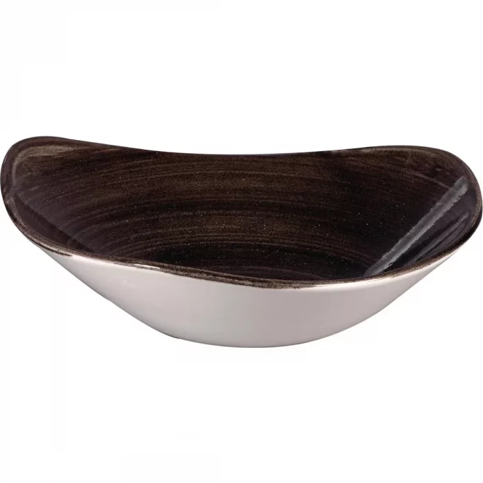 Churchill Stonecast Patina Triangular Bowls Black 235mm (Pack of 12) - Image 1
