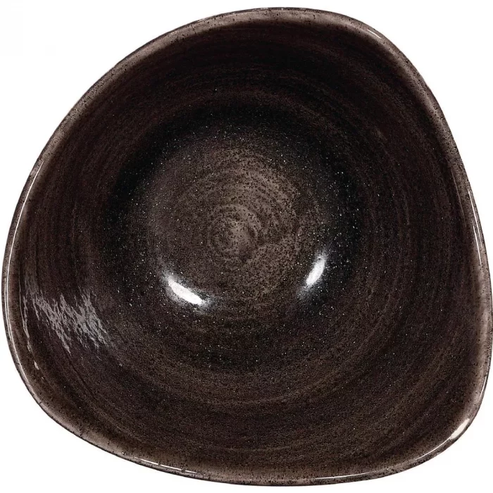Churchill Stonecast Patina Triangular Bowls Black 153mm (Pack of 12) - Image 1