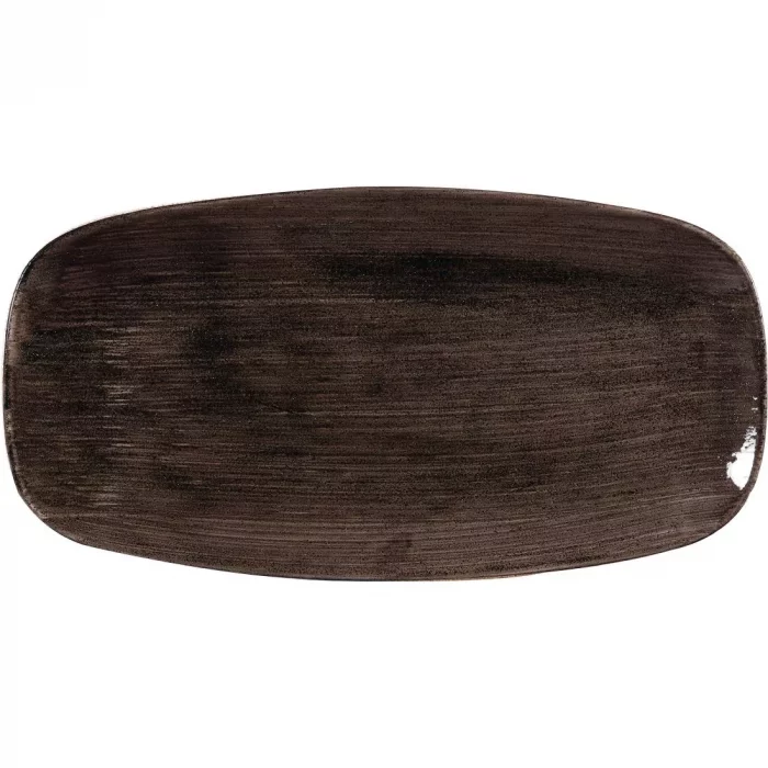 Churchill Stonecast Patina Rectangular Plates Black 298mm (Pack of 12) - Image 1