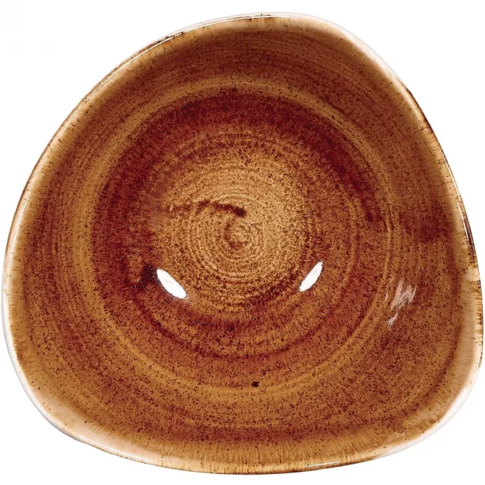 Churchill Stonecast Patina Triangular Bowls Vintage Copper 153mm (Pack of 12) - Image 1