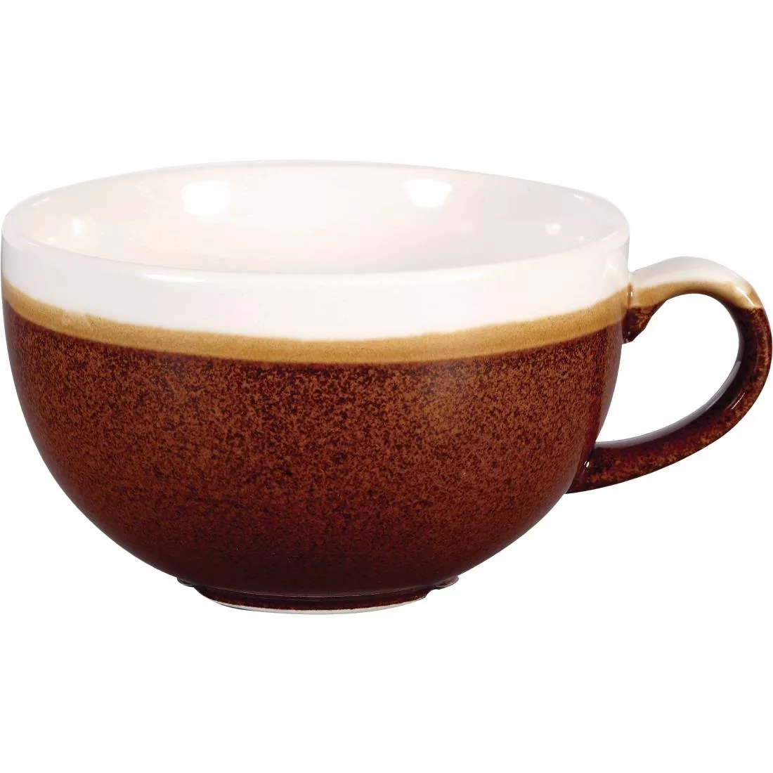 dr677_cinnamonbrown.jpg Churchill Monochrome Cappuccino Cup Cinnamon Brown 340ml (Pack of 12) - Image 1