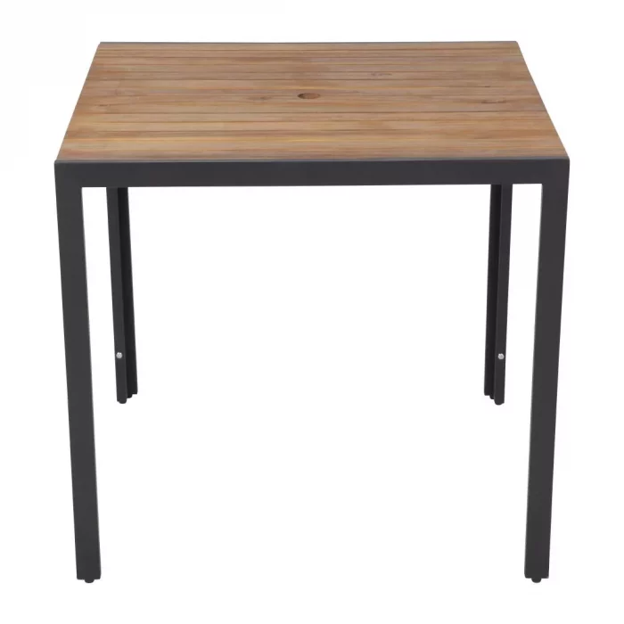 Bolero Square Steel and Acacia Table 800mm - Image 4