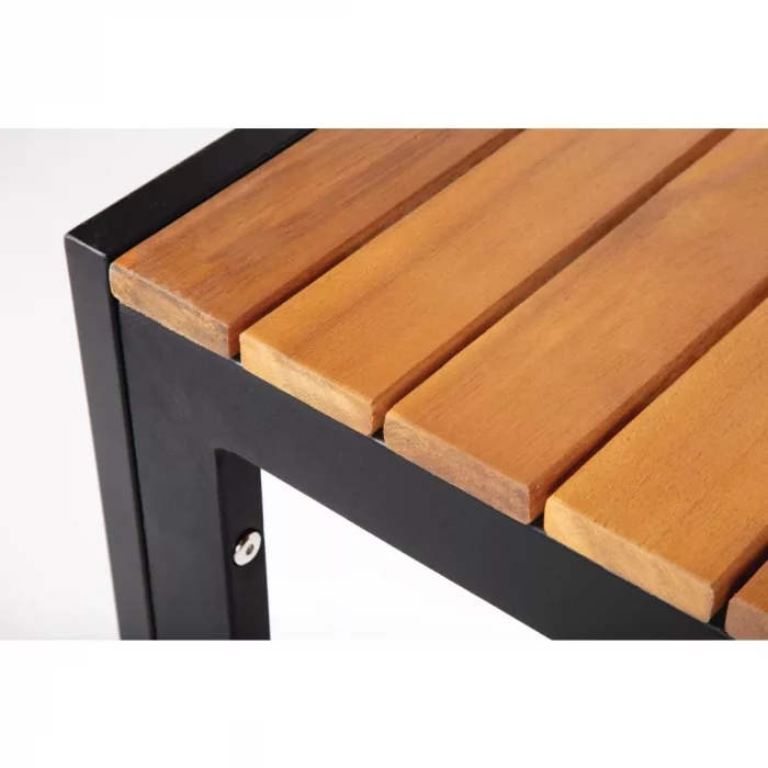Bolero Square Steel and Acacia Table 800mm - Image 5
