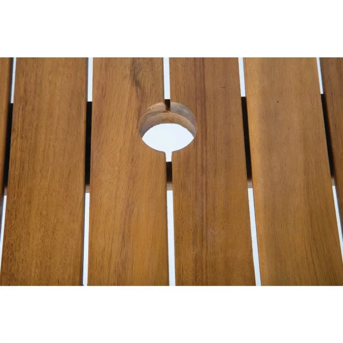 Bolero Square Steel and Acacia Table 800mm - Image 7