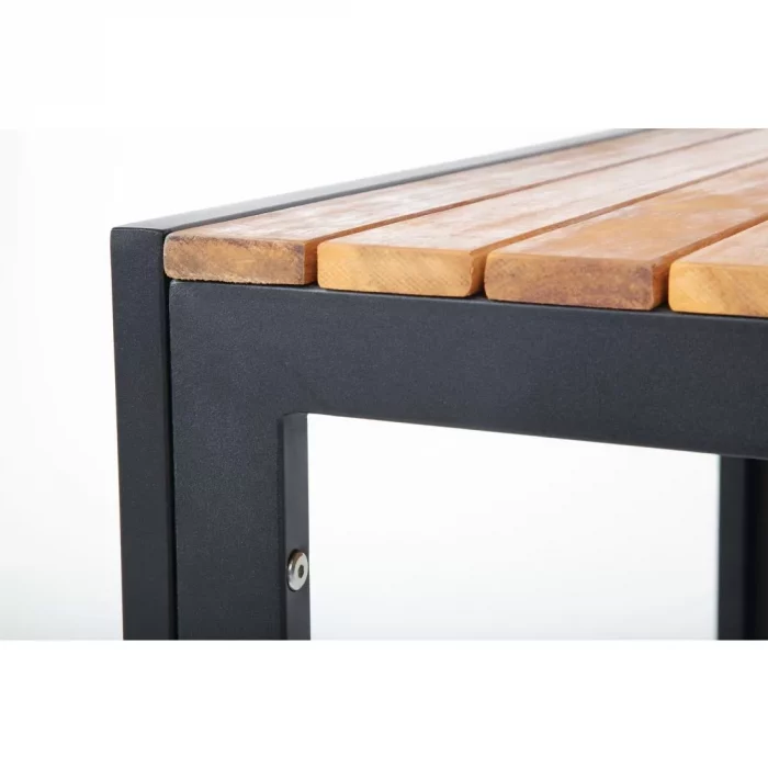 Bolero Square Steel and Acacia Table 800mm - Image 8
