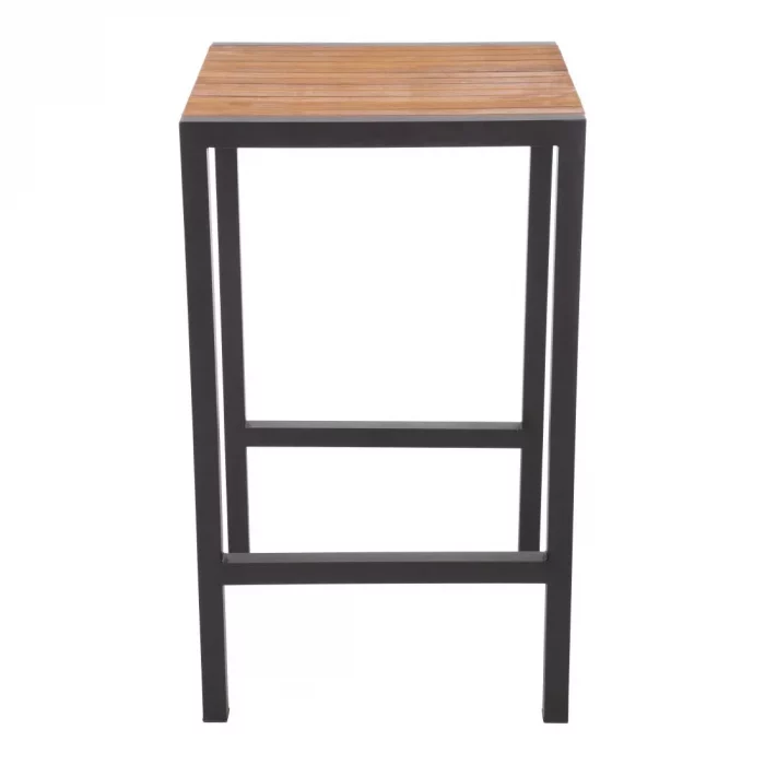 Bolero Square Steel and Acacia Bar Table 600mm - Image 5