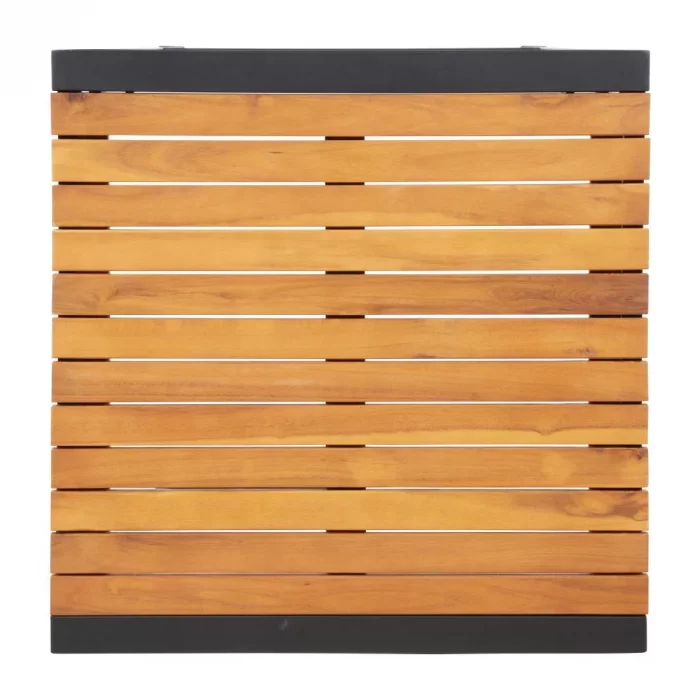 Bolero Square Steel and Acacia Bar Table 600mm - Image 7