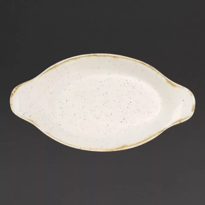 Churchill Stonecast Oval Eared Dishes Barley White 232mm (Pack of 6) - Image 1