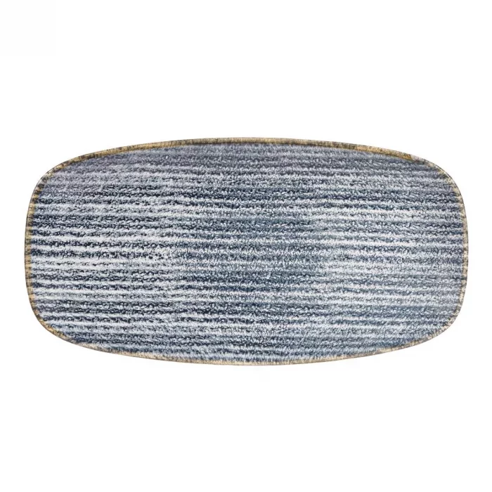 Churchill Studio Prints Homespun Rectangular Plates Slate Blue 298mm - Image 1