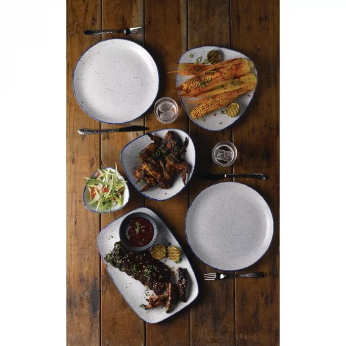 Churchill Stonecast Hints Oblong Plates Indigo Blue 355mm (Pack of 6) - Image 2