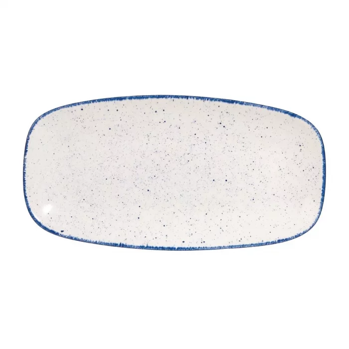 Churchill Stonecast Hints Rectangular Plates Indigo Blue 298mm (Pack of 12) - Image 1