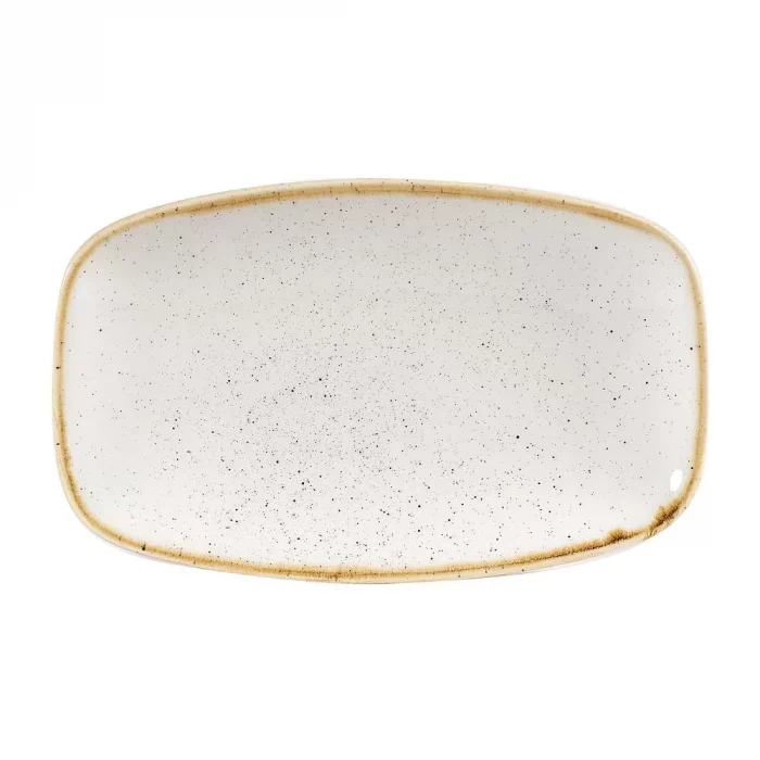 Churchill Stonecast Rectangular Plates Barley White 121 x 200mm - Image 1