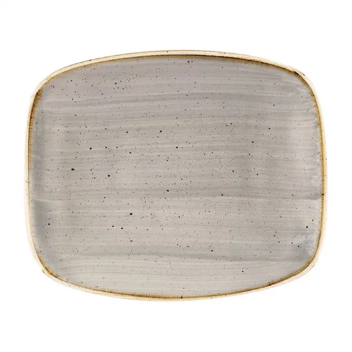 Churchill Stonecast Rectangular Plates Peppercorn Grey 126 x 154mm - Image 1
